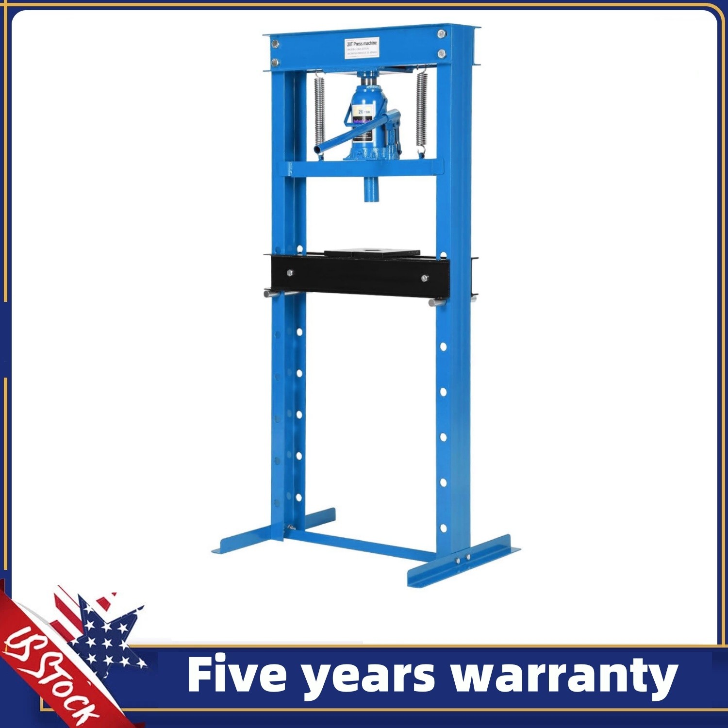 20 Ton Hydraulic Press H-Frame Garage Floor Shop Press with Press Plates Heavy