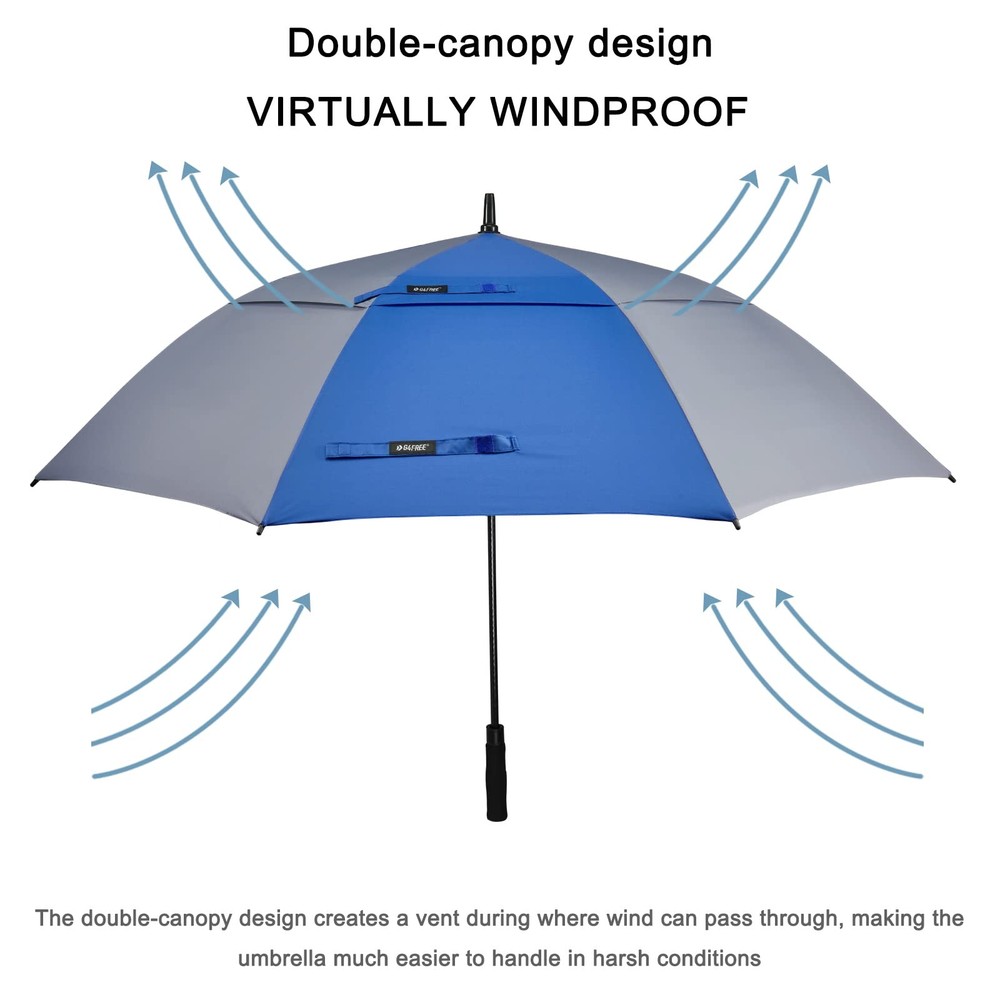 G4Free 62" Automatic Open Golf Umbrella, Oversize Double Canopy Windproof Vent