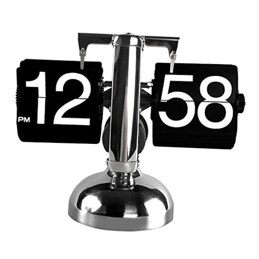 Retro Flip Clock, Cool Split Flap Display Desk Clock, Vintage Auto Flip Table