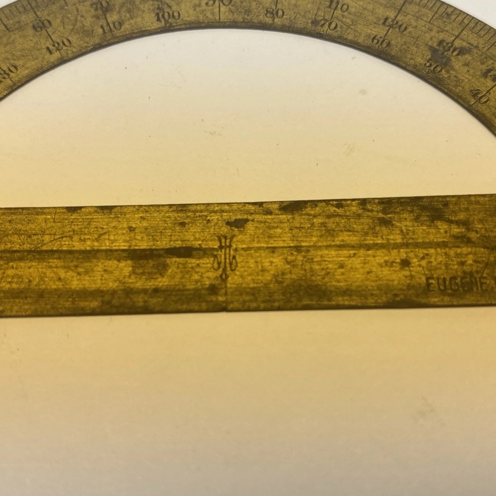 Antique Brass Drafting Mechanical Protractor Eugene Dietzgen Co.
