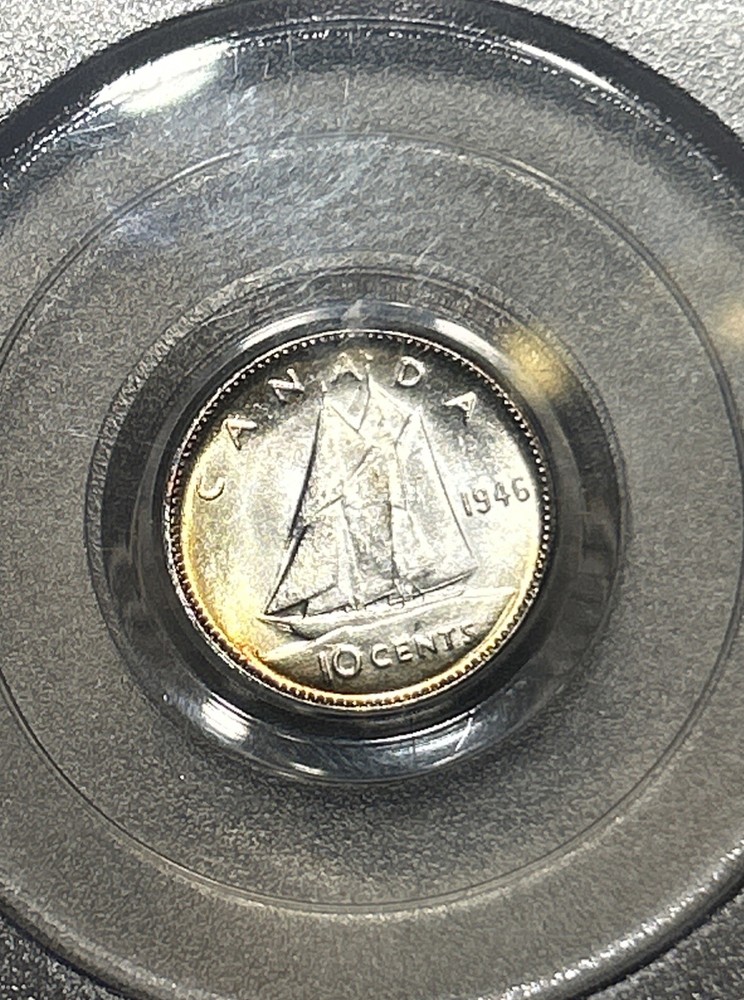 1946 Canada silver 10 cents PCGS MS64