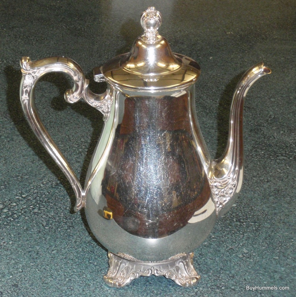 Victorian Rose WM Rogers & Son Silverplate Tea Pot Coffee Pitcher #1901 - GIFT!