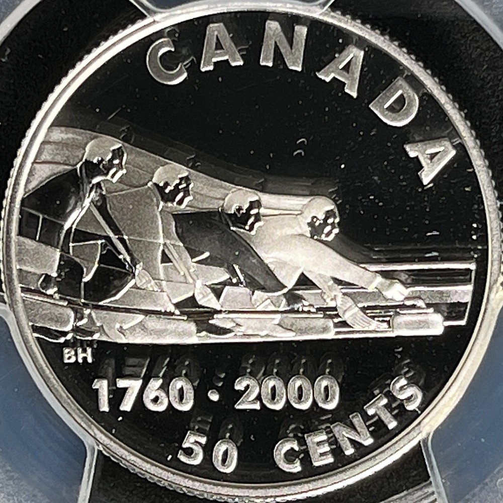 CANADA. 2000, 50 Cent, Silver - PCGS PR69 DCAM - Top Pop 🥇 Curling 🥌