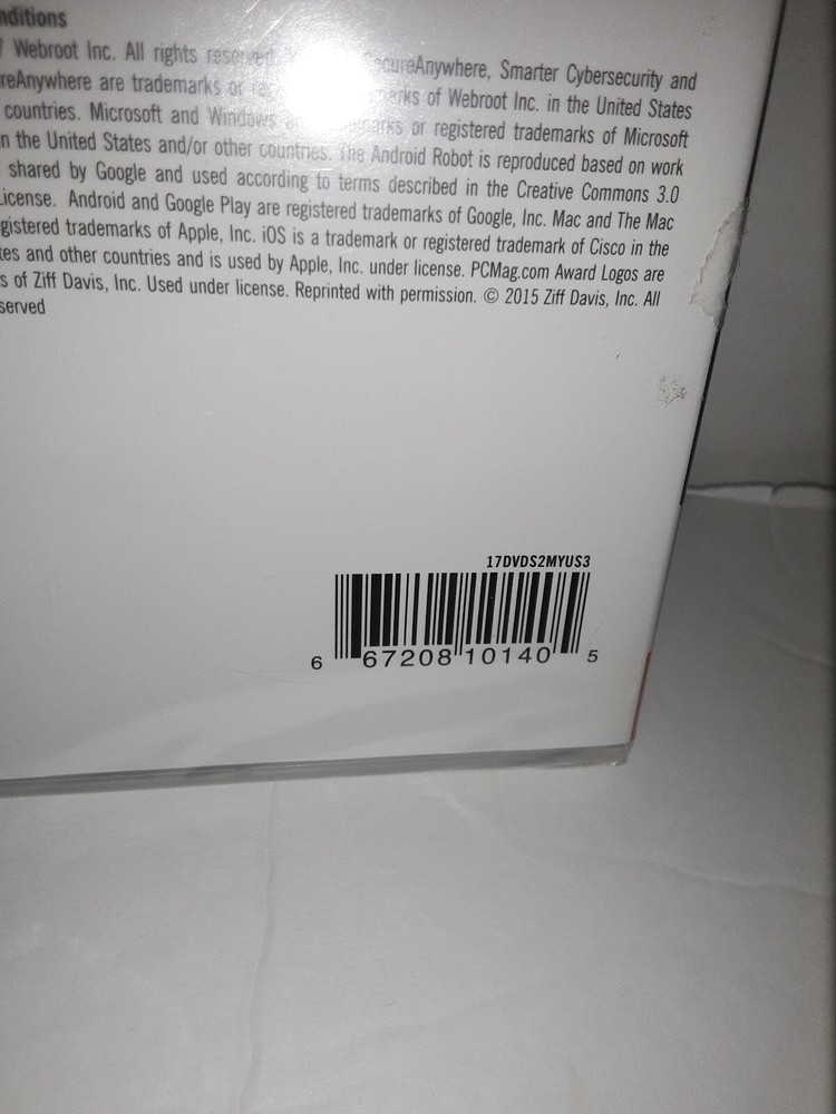 Webroot Secure Anywhere Internet Security 3 Devices New Sealed Windows Mac ios