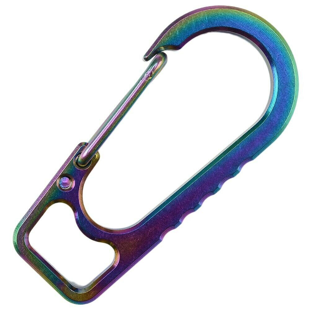 Titanium Alloy Carabiner Spring Snap Hook Clip Quick Release Buckle 2PC KeyChain