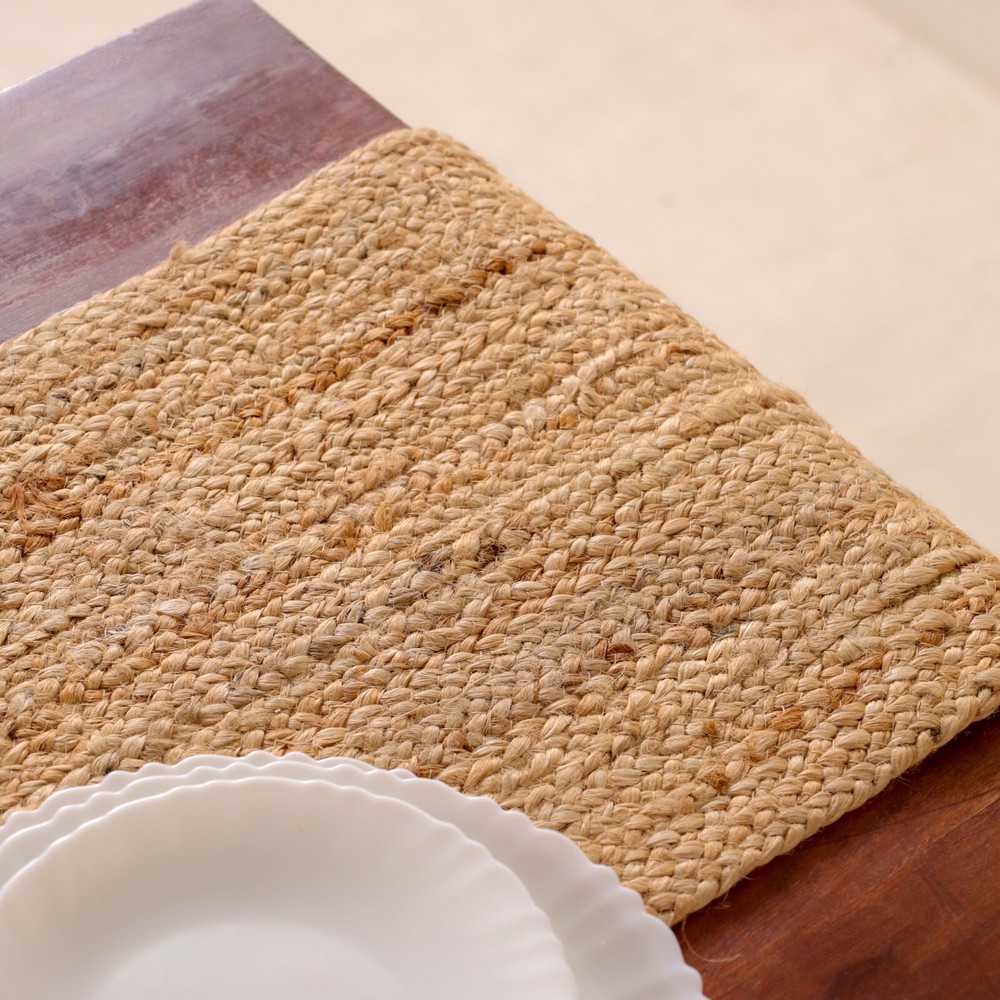 Table Runner Natural Jute Farmhouse Braided Kitchen Decor Jute Table Runner
