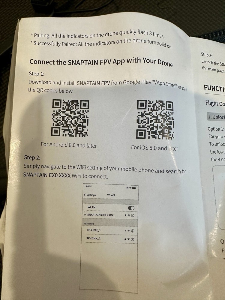 Snaptain E20 2.7K QHD Camera Foldable Drone Remote Controller USED THREE TIMES!!