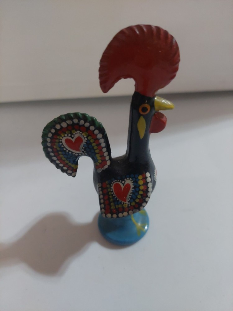 Whimsical Small Metal Multicolored Rooster Decor