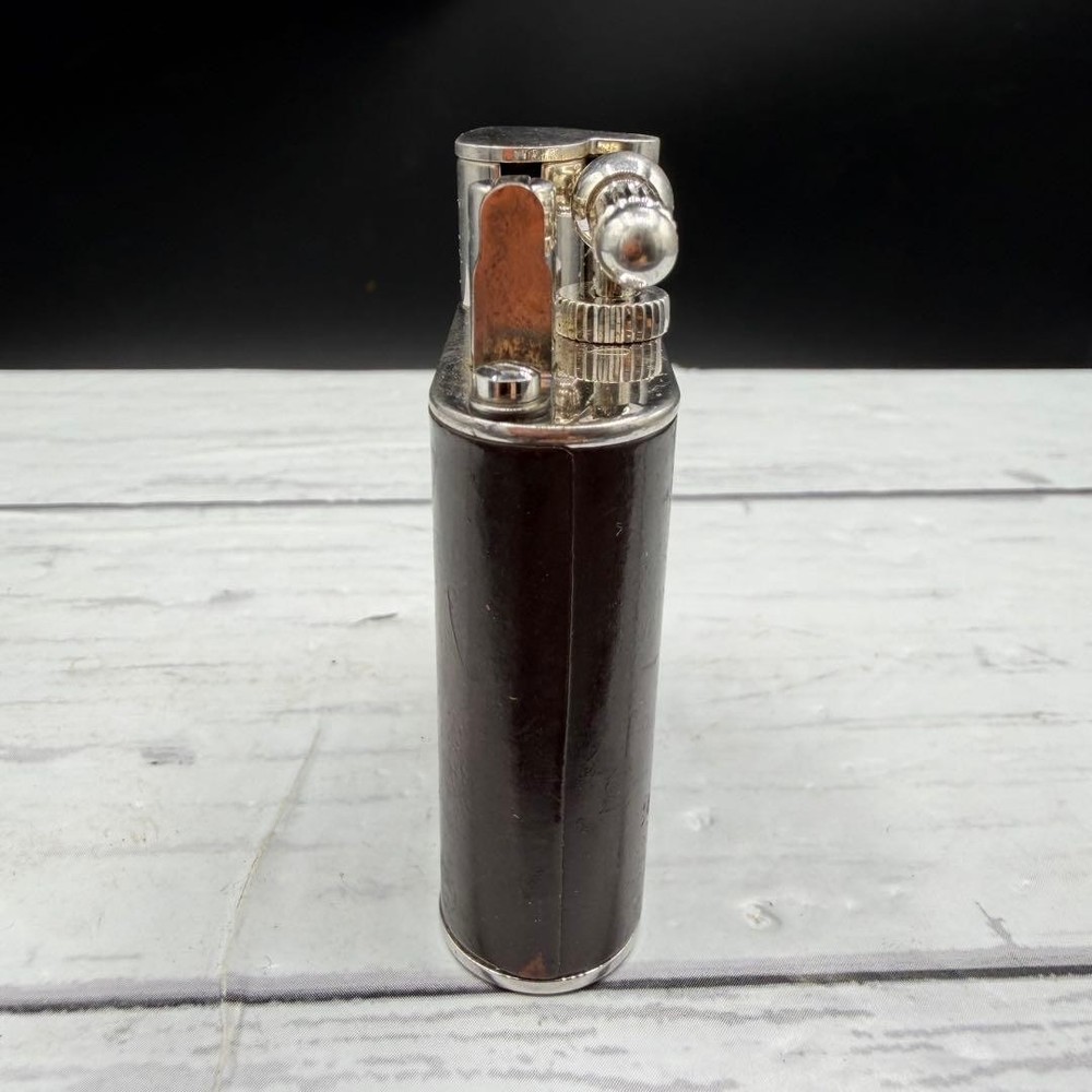 Working Dunhill unique hammer lighter bordeaux silver without box