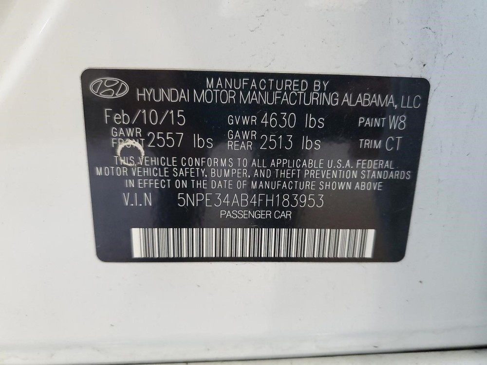 2015 - 2017 HYUNDAI SONATA Engine ECM Electronic Control Module 2.0L VIN B Turbo