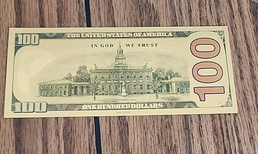 24k Gold Foil $100 Bill Patrick Mahom