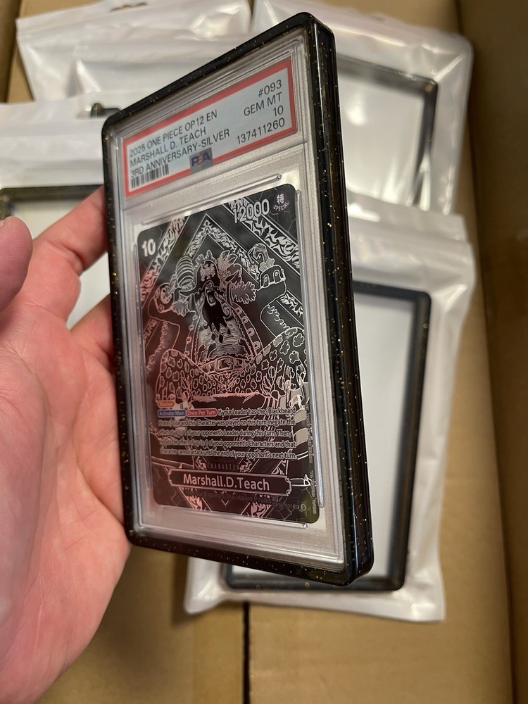 Custom PSA Style Graded Card Case Guard Protector Black confetti Edition Bumper