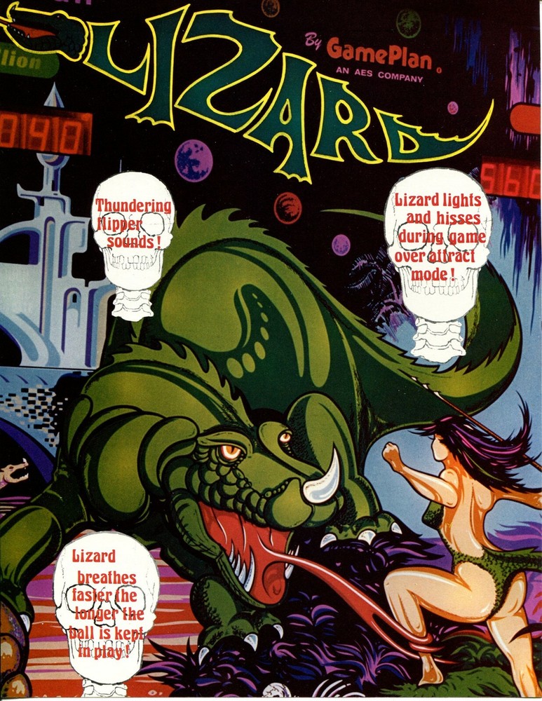 Lizard Game Plan Pinball Flyer / Brochure / Ad - Mint