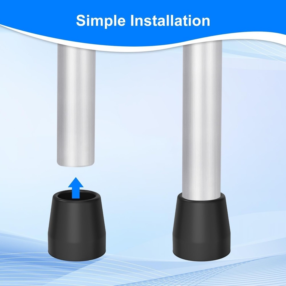 4PCS Rubber Walker Tips – Universal Replacement for Cane, Shower Chair, Commode