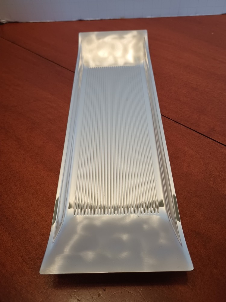 WMF-Ikora German Brushed Silver Plate Rectangle Flat Serving Plate MCM EP Brass