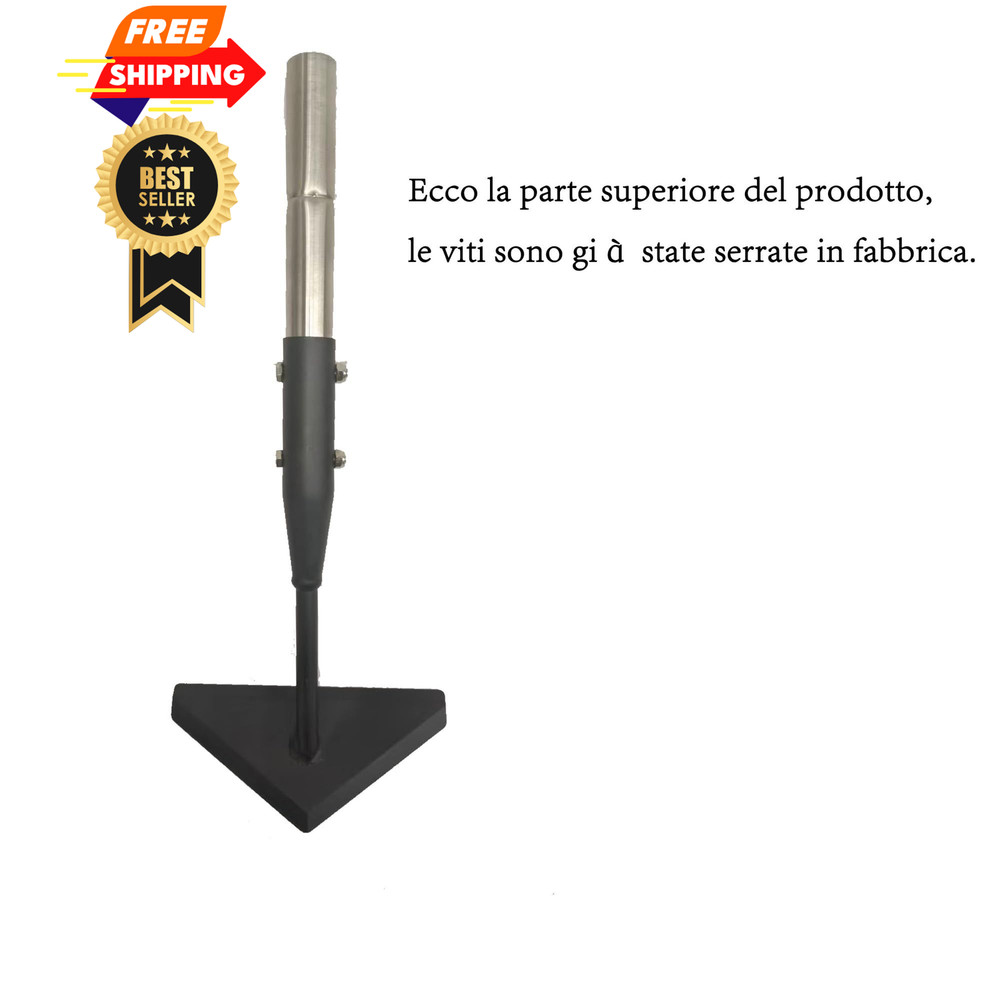 YEELOR Triangle Garden Hoe, Carbon Steel Push-Pull Weeding Tool, Black