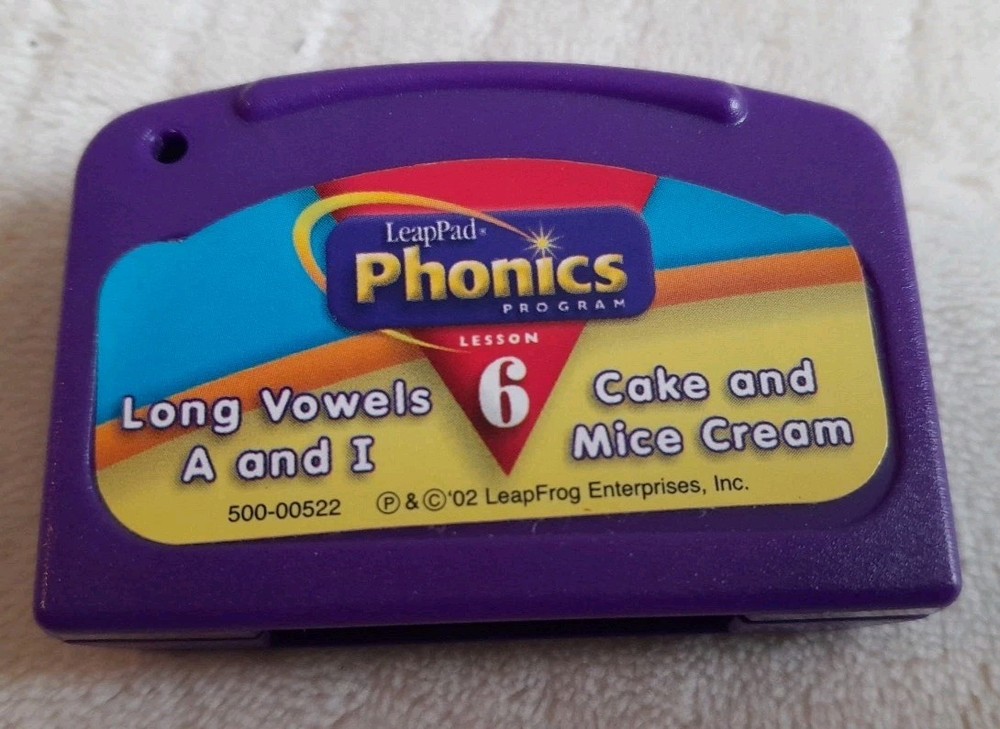 LeapPad  Phonics Program Lesson 6 Long Vowels A and I, Cartridge ONLY, UNTESTED