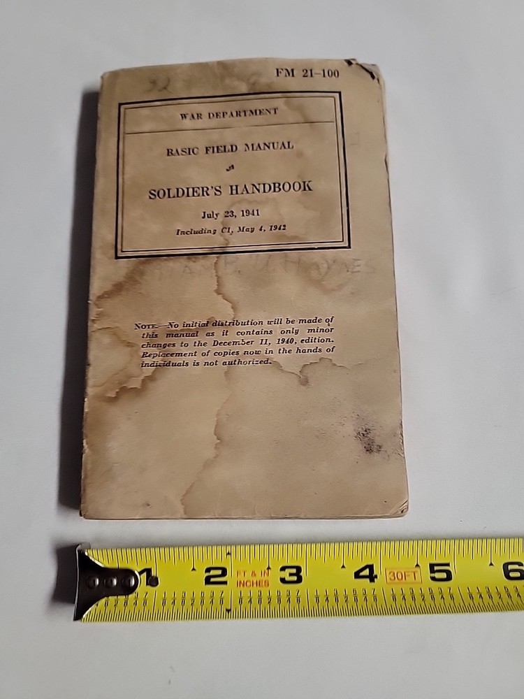 WW2 War Department Basic Field Manual Soldiers Handbook July 23 1941 Original