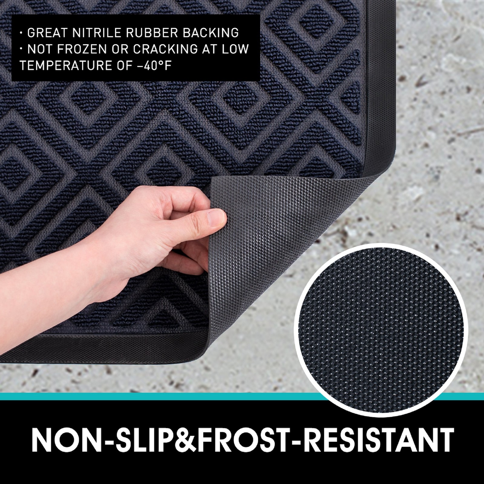 2 PACK Entrance Mat Indoor Outdoor Heavy Duty Front Door Mats Carpet 24''x36''