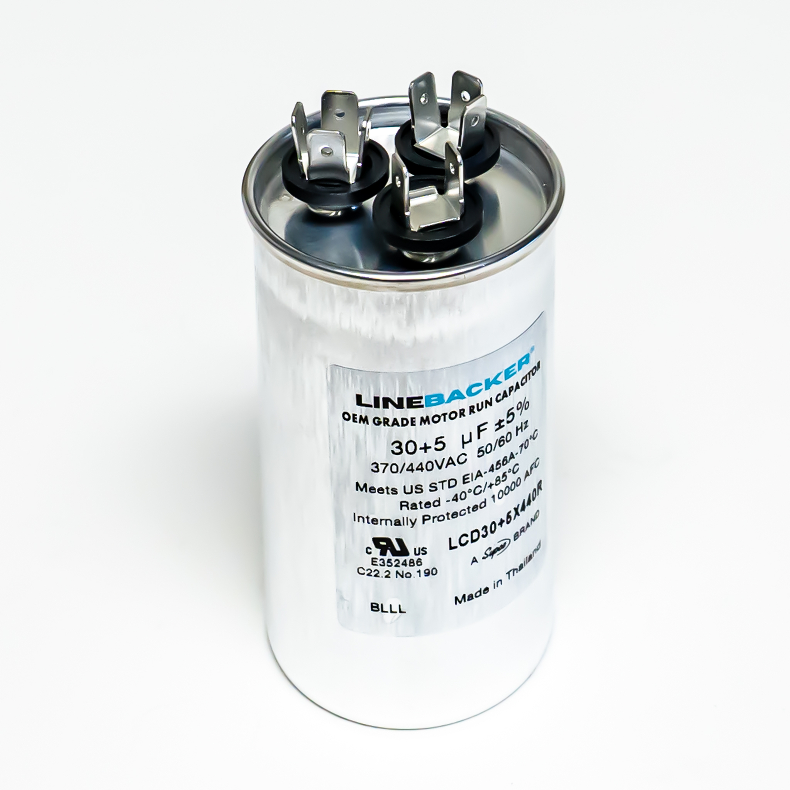 Supco Capacitor Round Dual Run 30 + 5 uf mfd 370/440 Volts for HVAC Motors