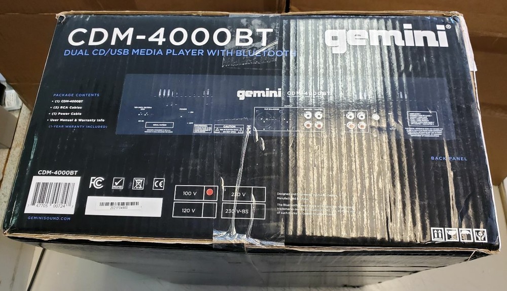 GEMINI CDM-4000BT DUAL CD/USB MEDIA PLAYER BLUETOOTH