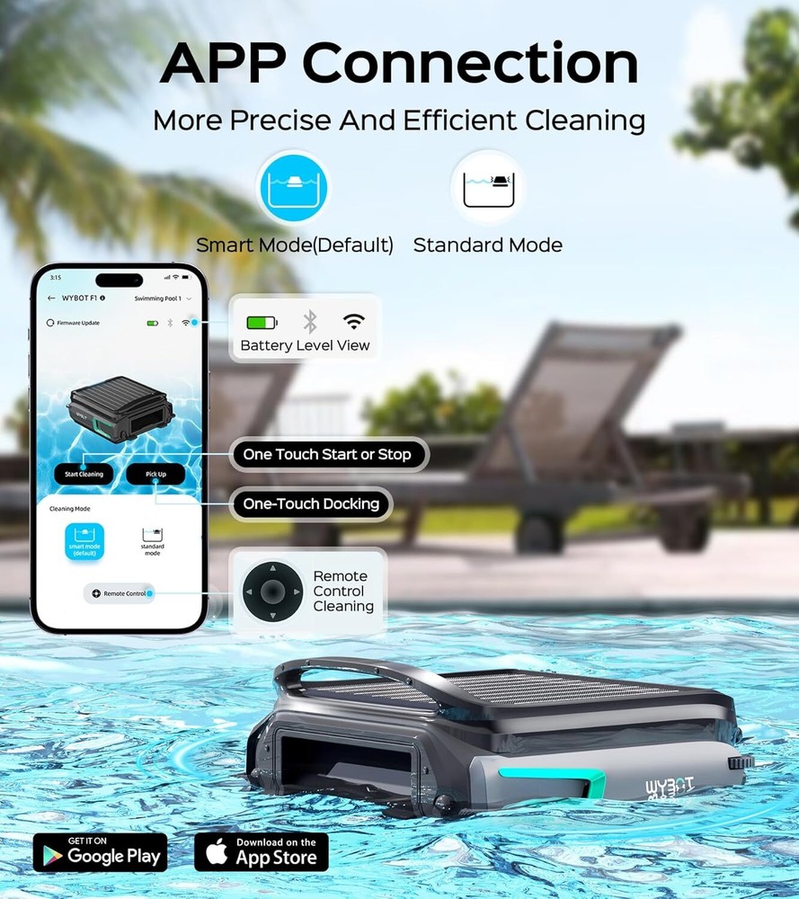 WYBOT F1 pool vacuum cleaner Solar Powered Automatic Robotic Pool Surface Robot