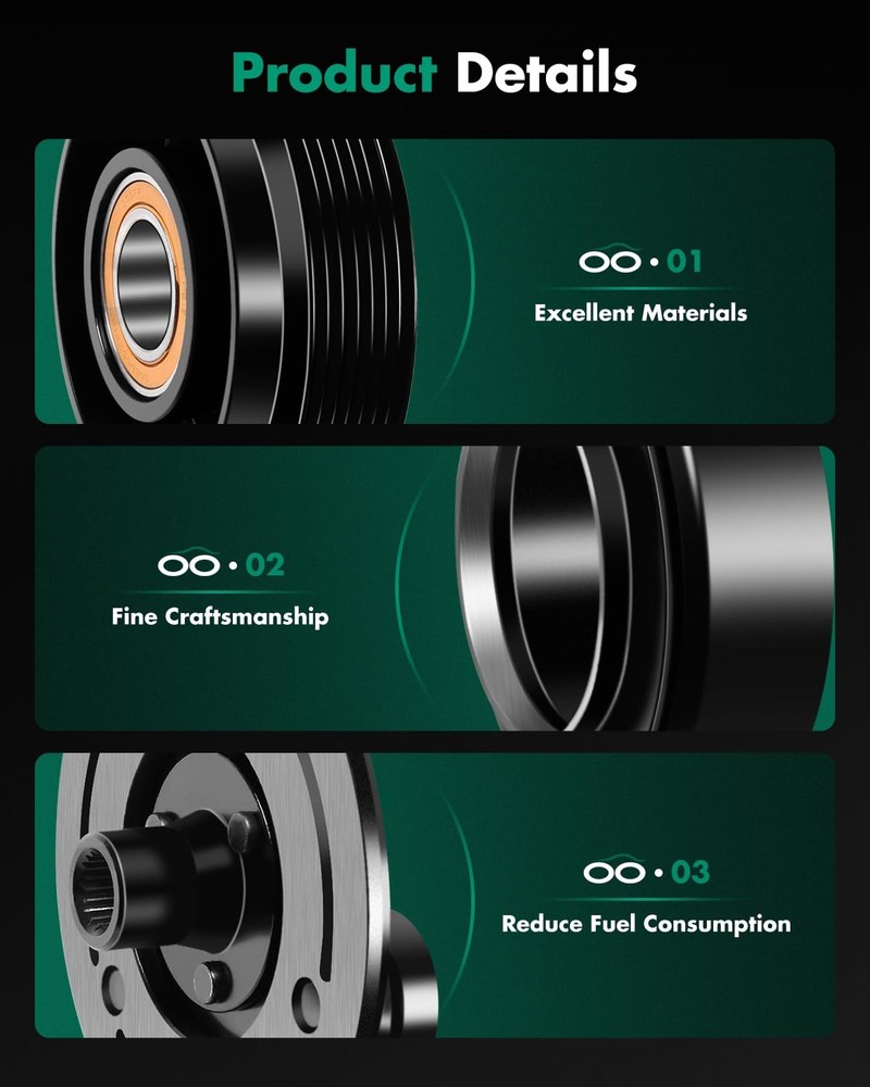 AC Compressor with Clutch for 2007-2008Compatible for Ford Nitro