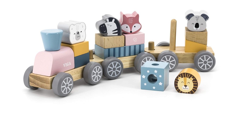PolarB Stacking Train Wooden Toy TYPR44015