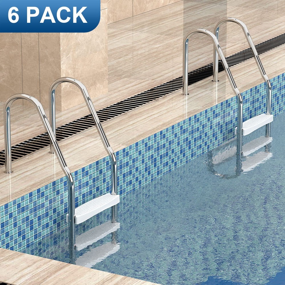 Pool Ladder Steps Replacement, (3-Pack) 18" Universal Heavy-Duty Molded Plast...