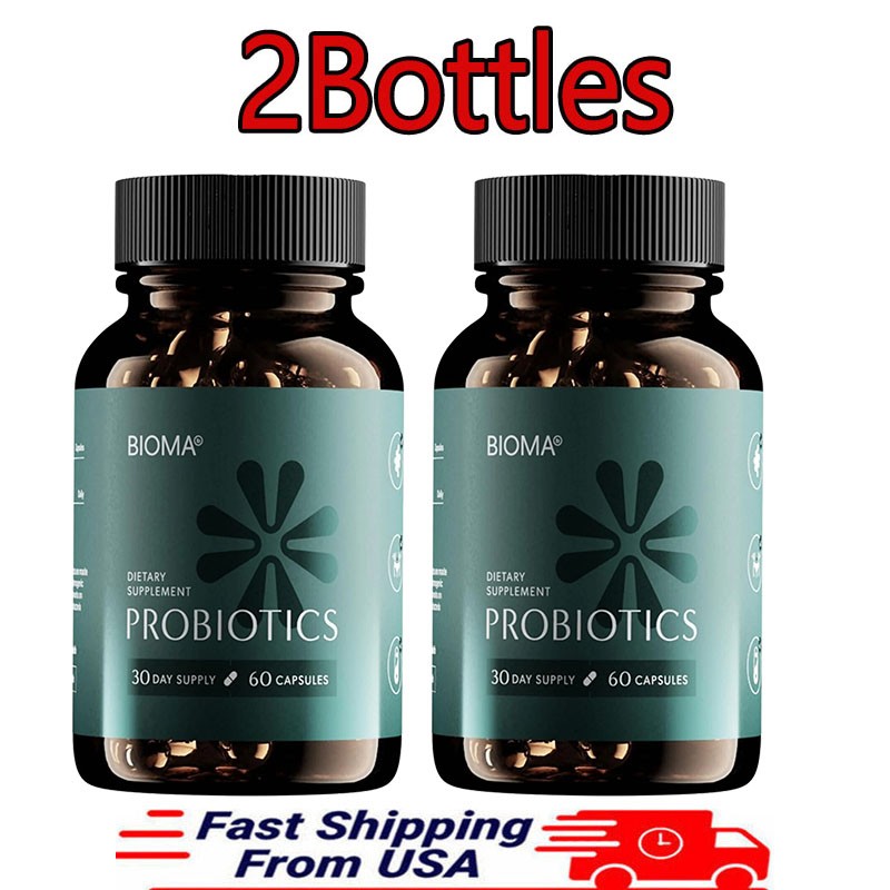 2 Pack BIOMA Probiotics Digestive Health Gut Support for Men & Women 60 Capsules