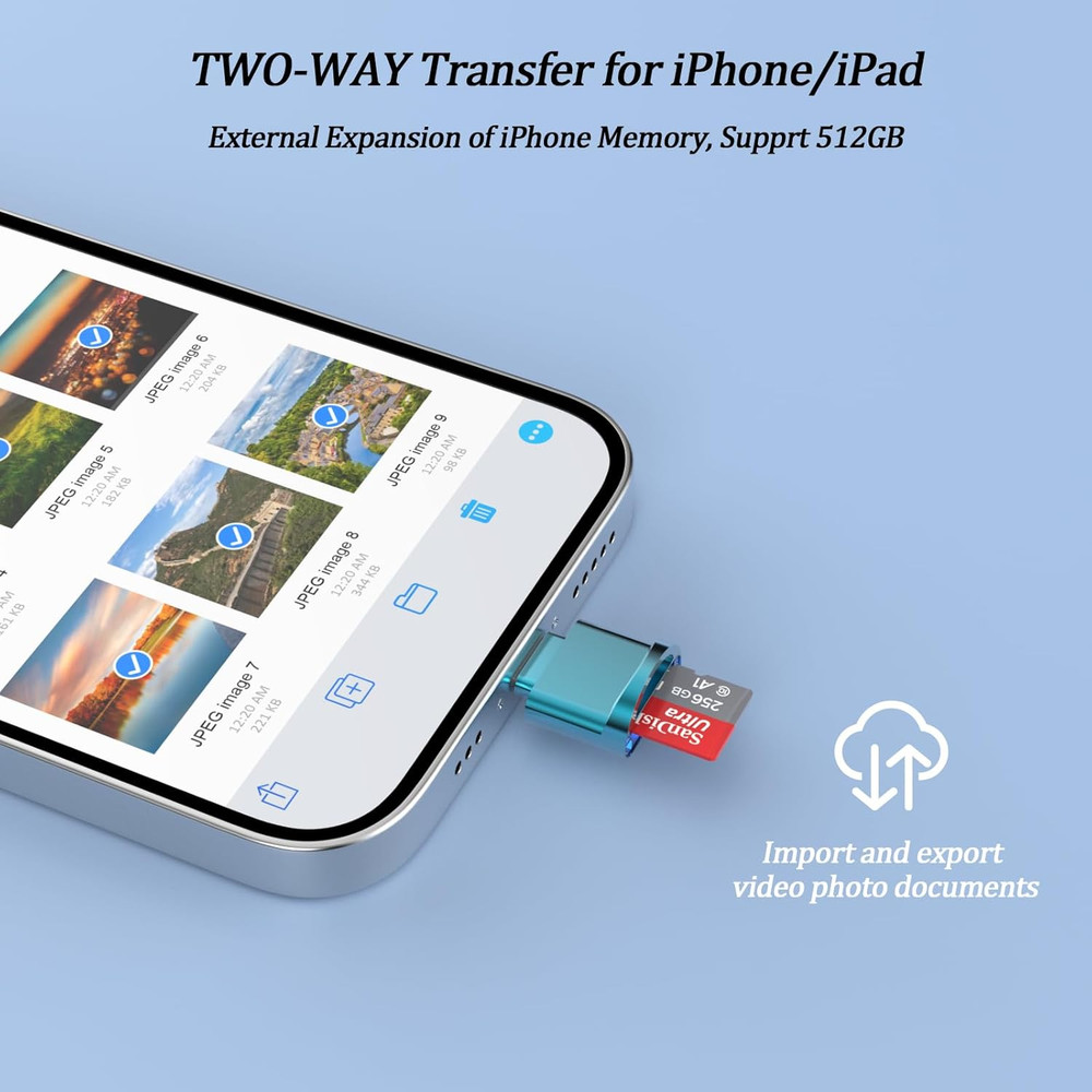 Micro SD Card Reader for Iphone,Lightning to Micro SD/TF Adapter,[Apple Mfi Cert