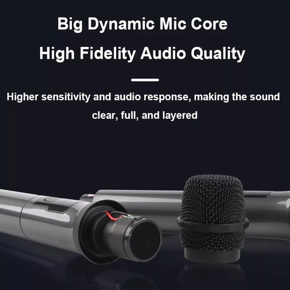 Microphone System Pro UHF Wireless Set Dual Handheld Rechargeable Karaoke Kit US