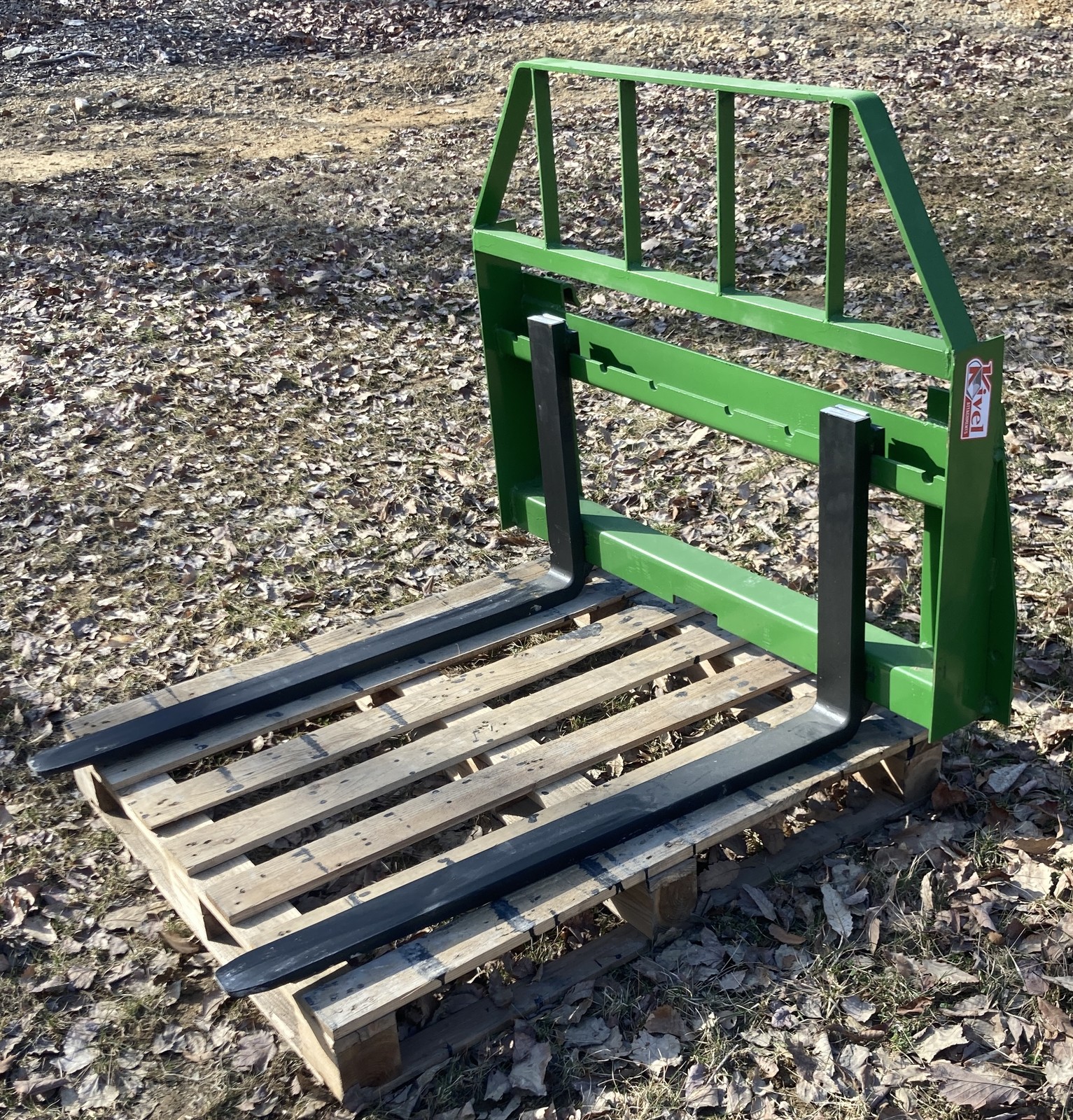 Kivel 42 In Forks-2000lb Pallet Forks for John Deere Tractors-Hook & Pin Mount