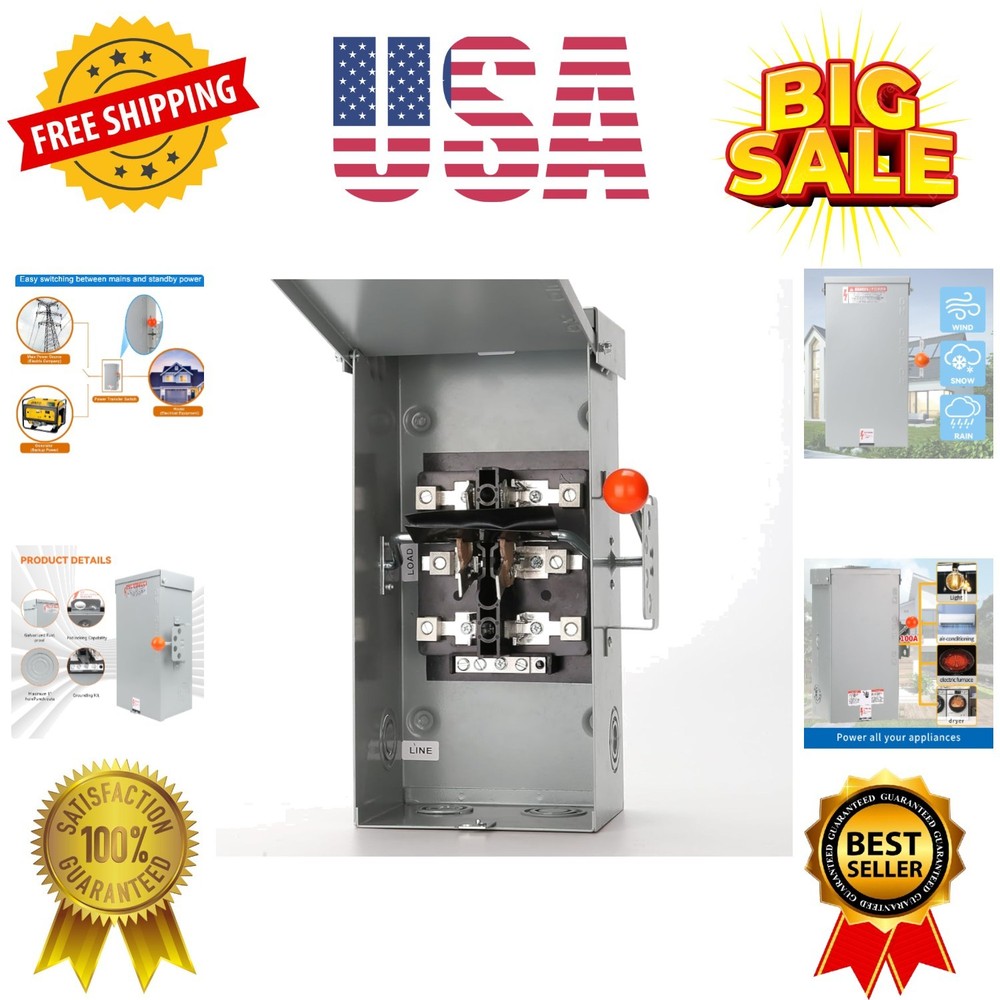 Generator Transfer Switch,24000W General-Duty Double-Throw Safety Switch,120/...