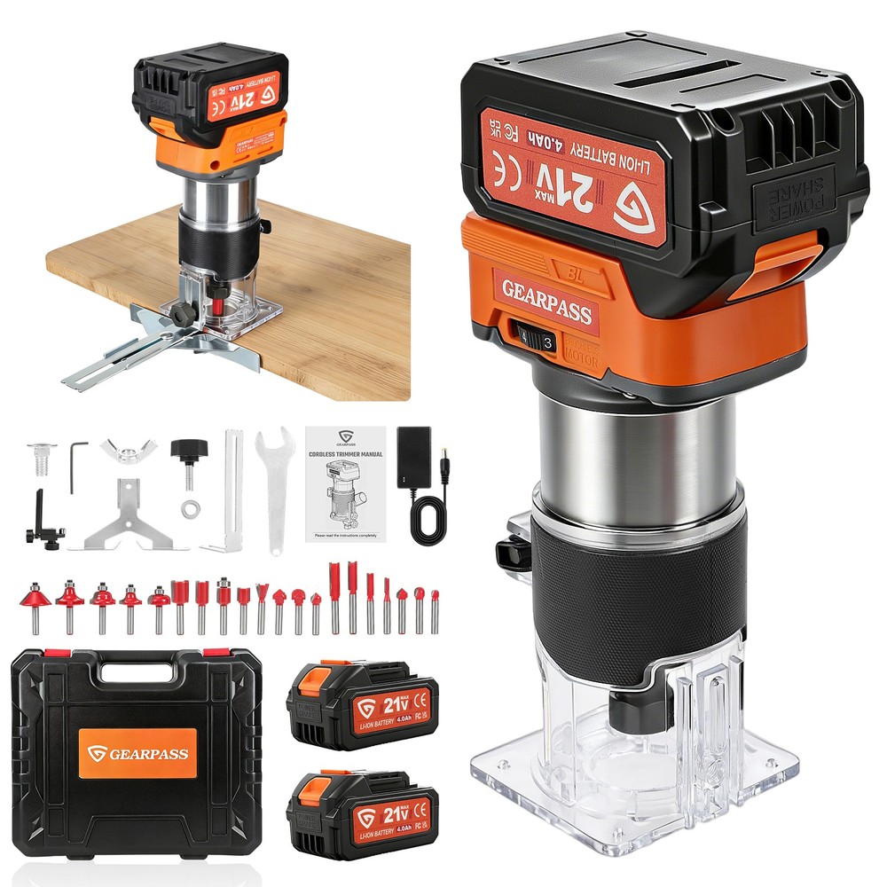 Cordless Multi-function Router 21V 30000 Rpm NEW Upgraded with 20 Bits