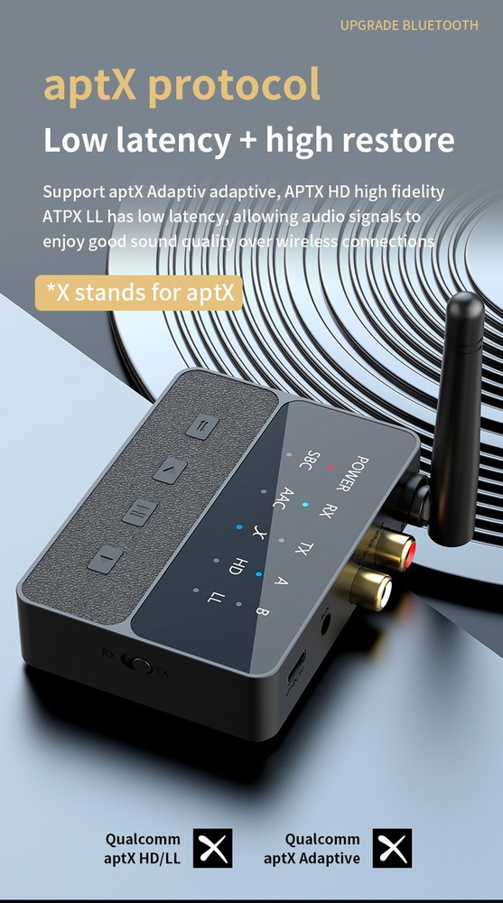 2 in 1 Bluetooth-Compatible 5.3 Audio Adapter AptX/HD/LL Reception Transmitter