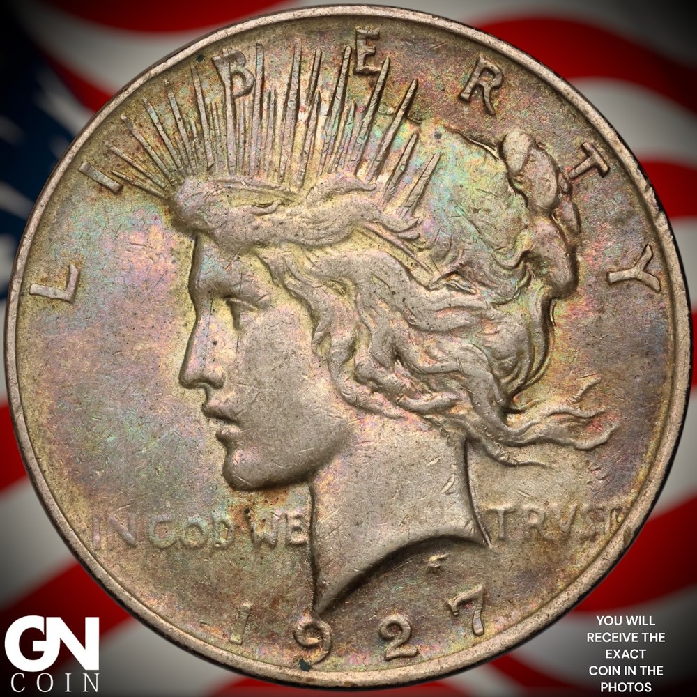 1927 D COLOR Peace Dollar A9912