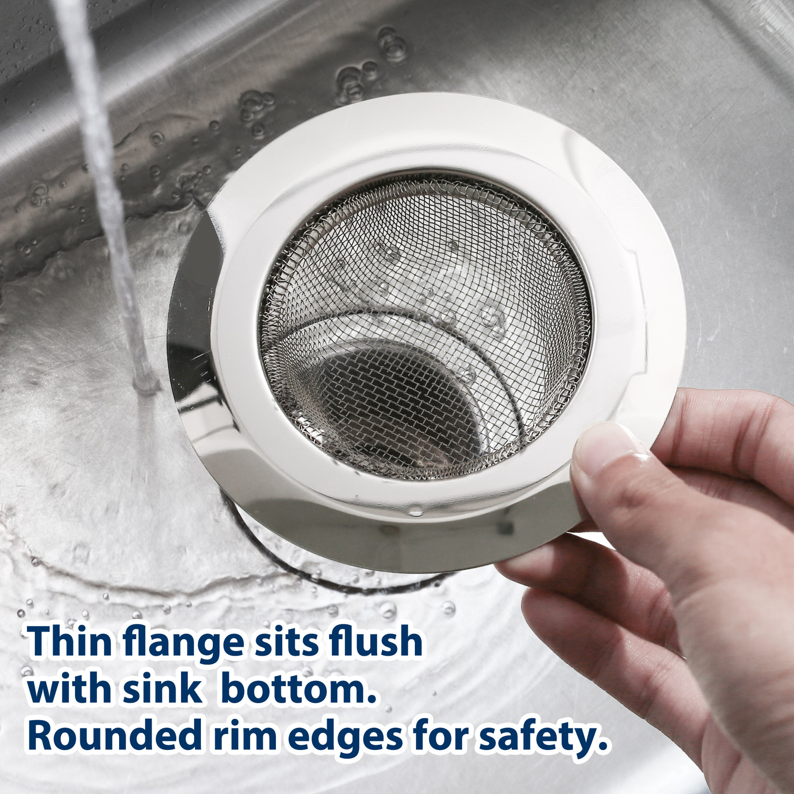 4PCS Kitchen Sink Strainer Large Wide Rim 4.5" Stainless Steel Mesh Drain Filter