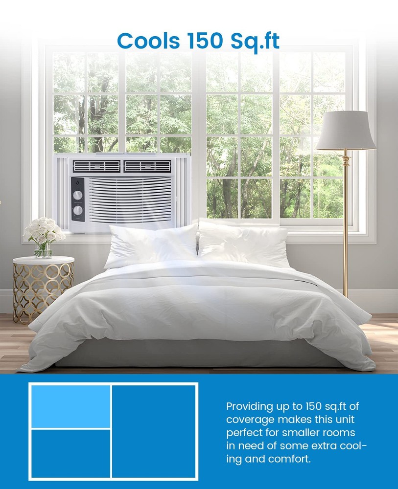 5000 BTU Window Air Conditioner Quiet Window AC Unit Mechanical Controls R32