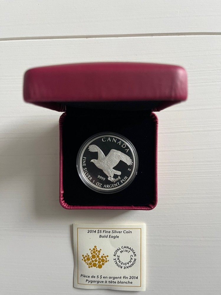 2014 CANADIAN $5 Bald Eagle Silver Coin