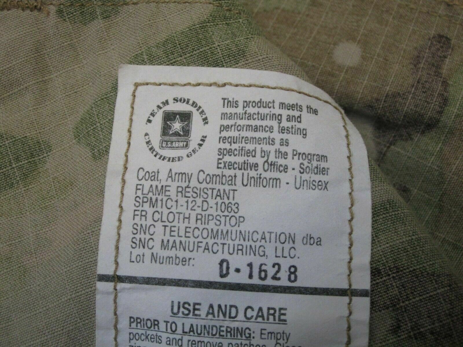 Scorpion W2 Medium Long Shirt/Coat Army FRACU 8415-01-598-9988 OCP Multicam