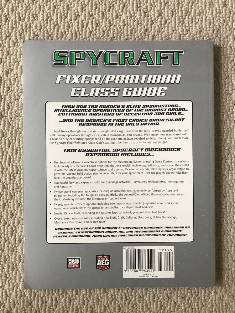 Spycraft: Fixer/Pointman Class Guide - d20 - AEG