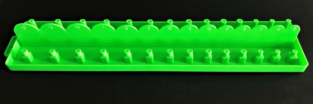 76pc LIME GREEN SAE GOLIATH INDUSTRIAL SOCKET TRAY RACK RAIL HOLDER DEEP SHALLOW