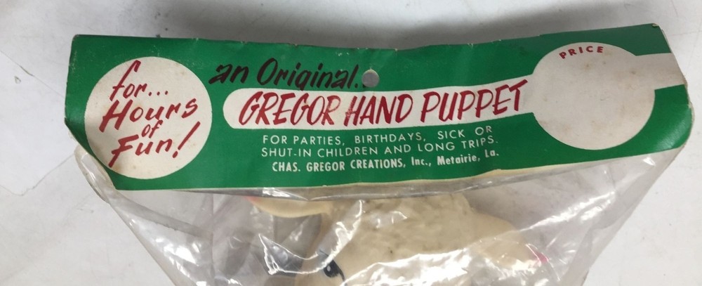 Vintage ''An Original Gregor Hand Puppet'' Lamb with Rubber Head