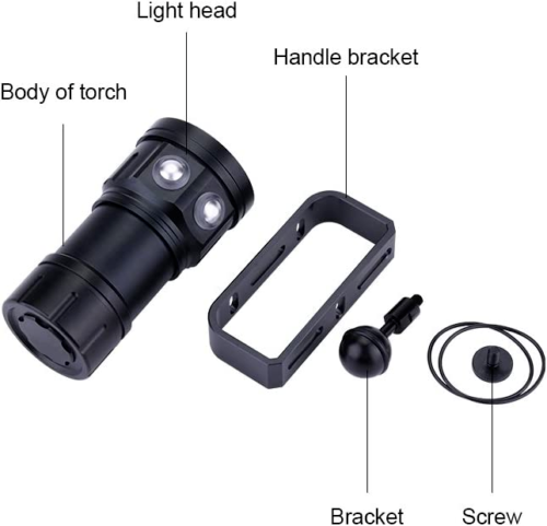Diving Flashlight, 18000 Lumen IPX8 Waterproof Torch Scuba Dive...