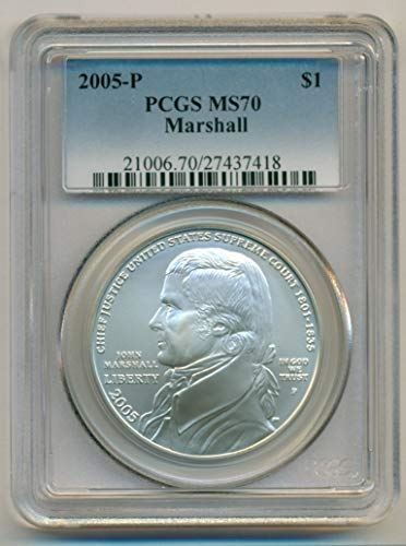 2005 P John Marshall Commemorative Silver Dollar MS70 PCGS