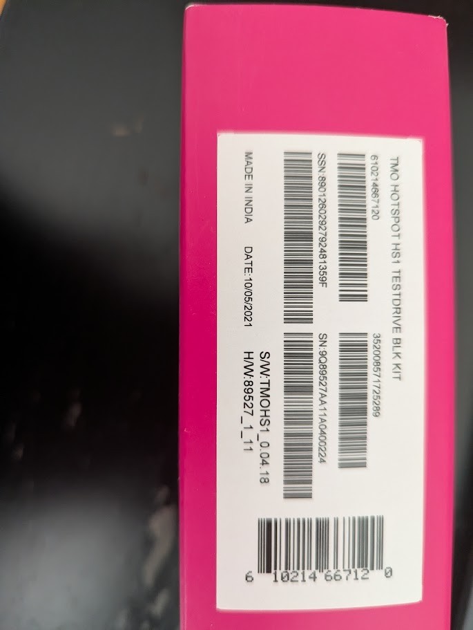 T-Mobile Test Drive WiFi Hotspot Device Used