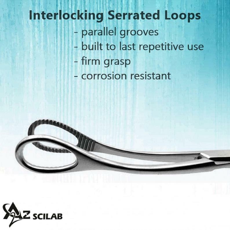 Body Piercing Forceps Kit Hemostat Sponge Clamp 7" Curved