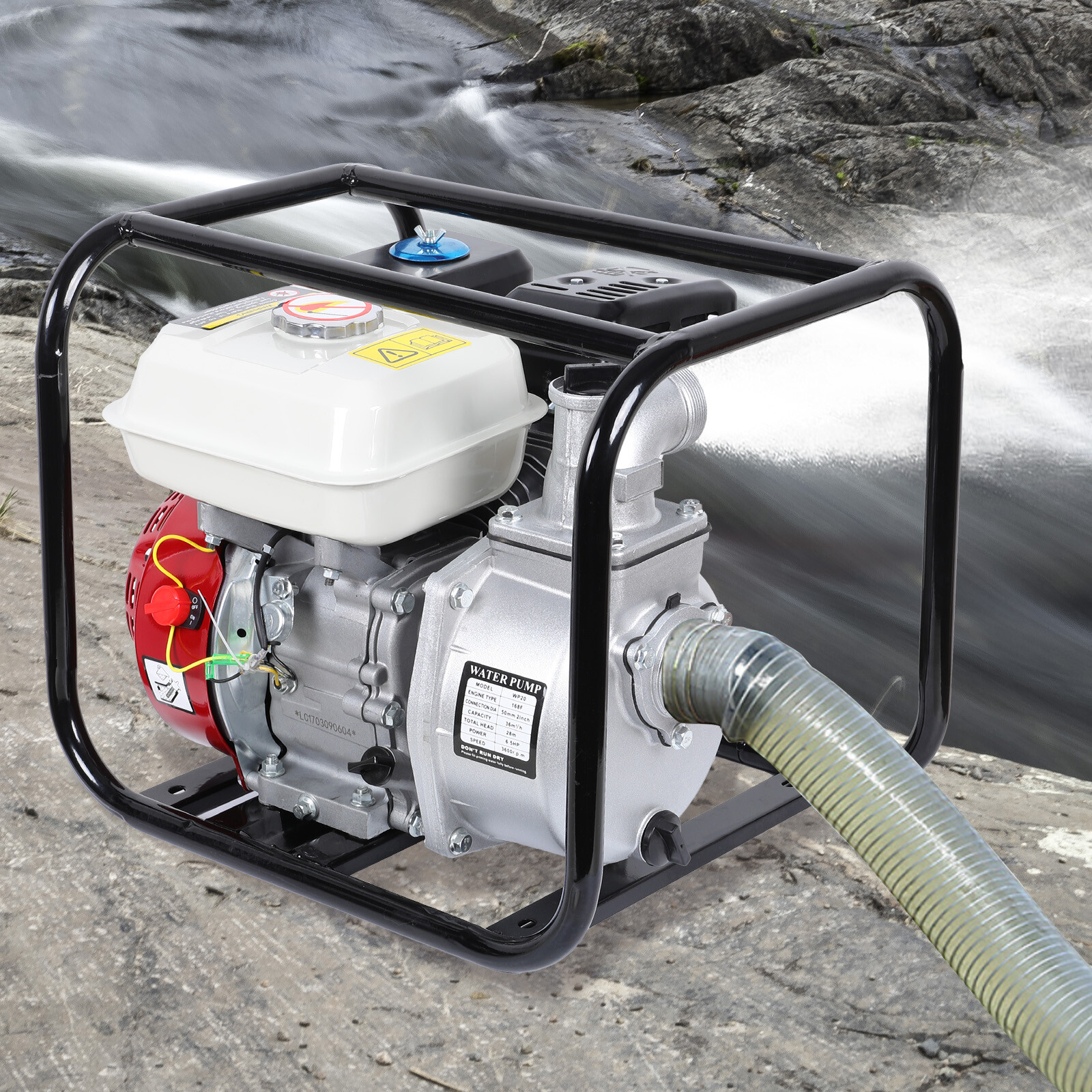Gasoline Water Transfer Pump High-Pressure 158 GPM 6.5HP 4-Stroke Portable Pump