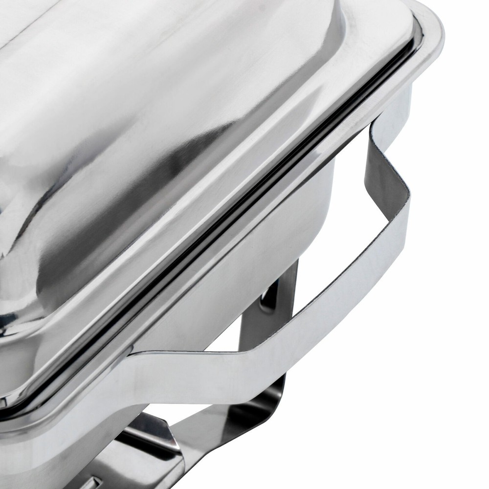 6 Pack 8QT Rectangular Chafing Dish Buffet Set Stainless Steel Full Size Chafer